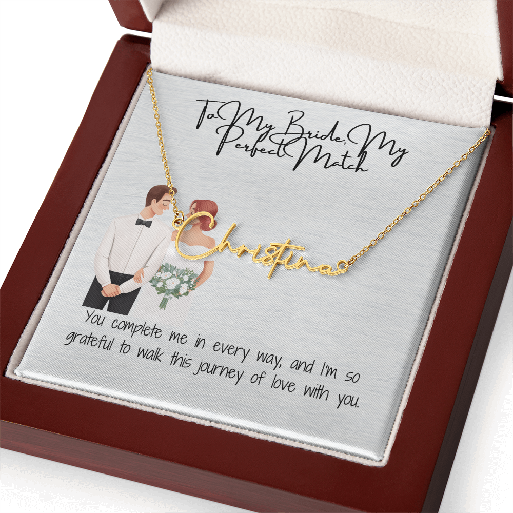 perfect bride to be necklace