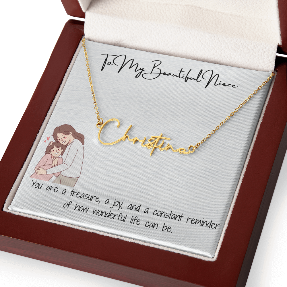 Beautiful Niece Signature Name Necklace