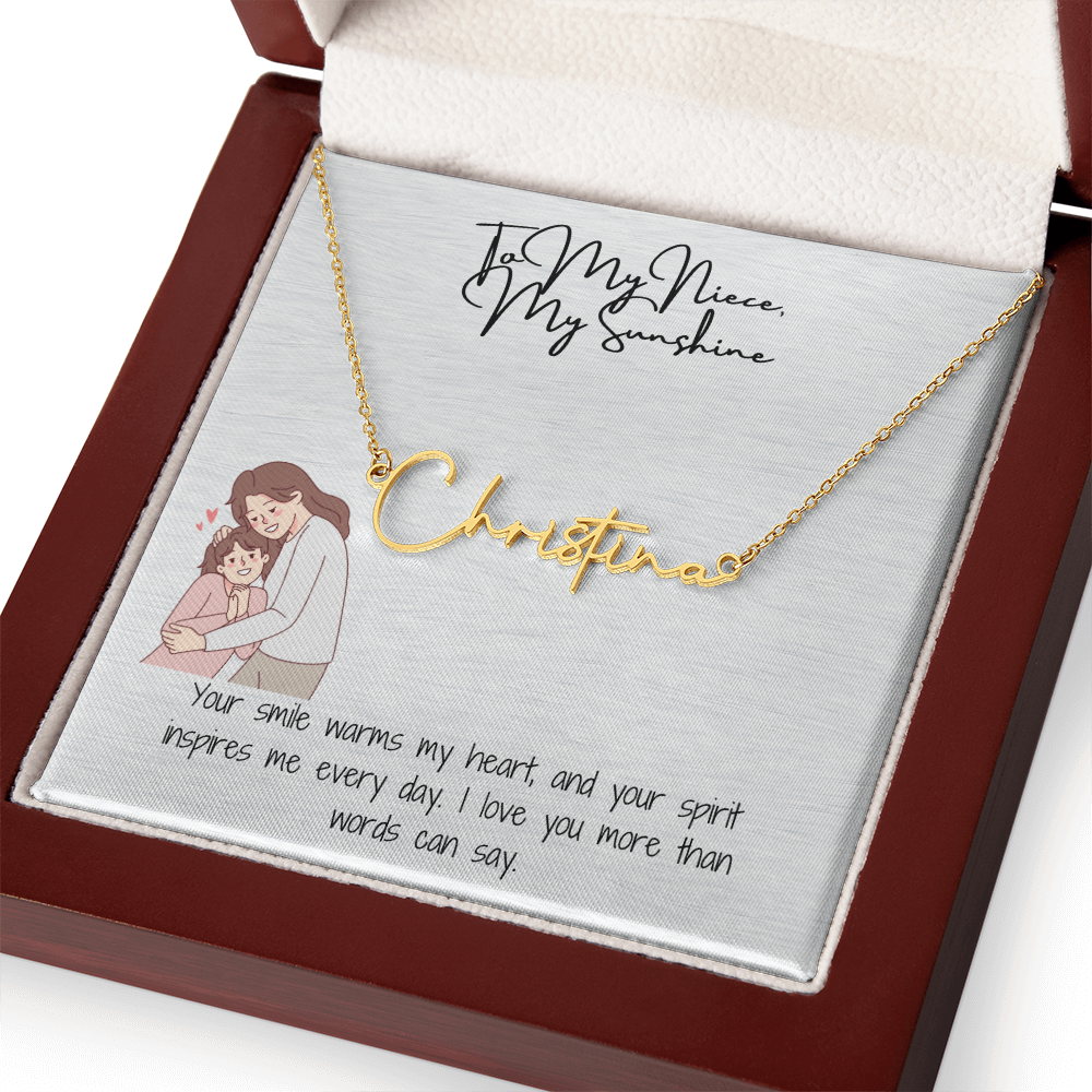 My Sunshine Niece Signature Name Necklace