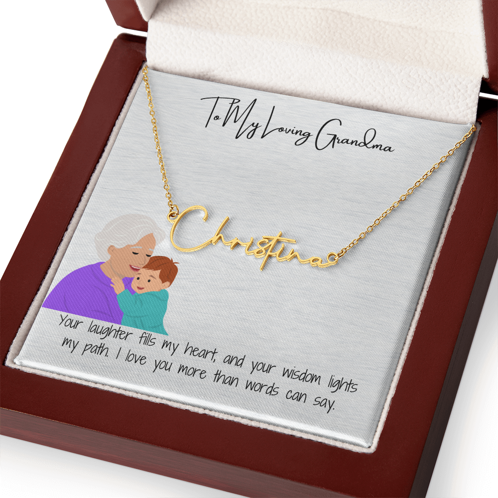 Personalized Signature Name Necklace "A Stylish Tribute to Grandma"