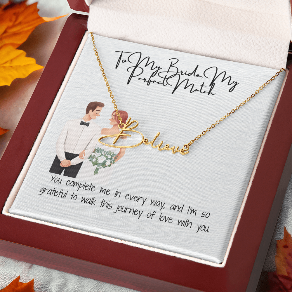 perfect bride to be necklace