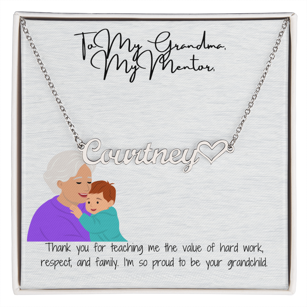 Personalized Heart Name Necklace "A Love-Filled Gift for Grandma