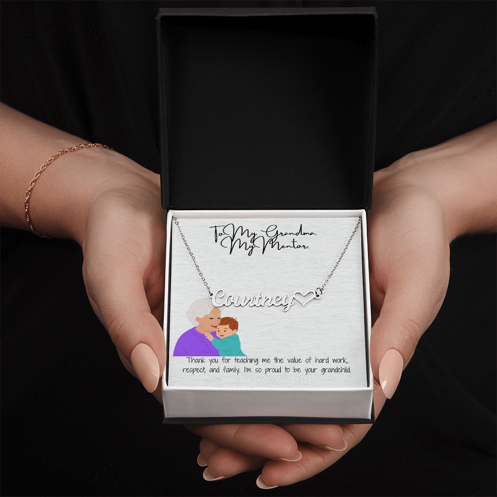 Personalized Heart Name Necklace "A Love-Filled Gift for Grandma