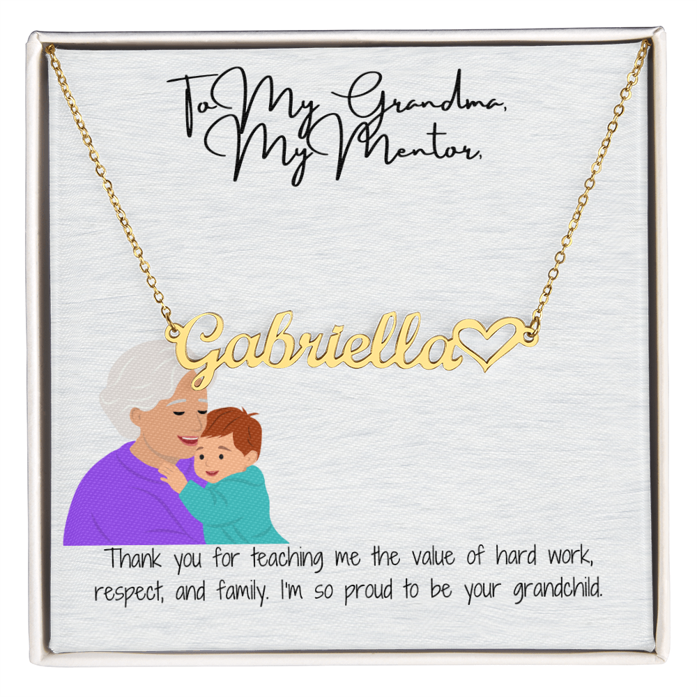 Personalized Heart Name Necklace "A Love-Filled Gift for Grandma