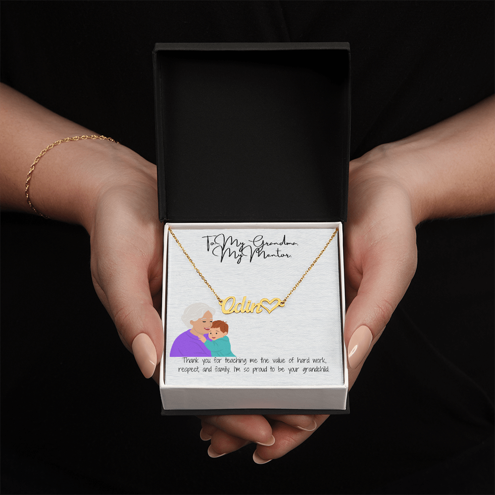 Personalized Heart Name Necklace "A Love-Filled Gift for Grandma