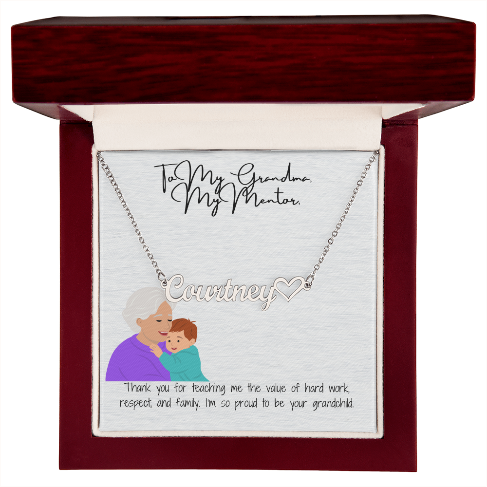 Personalized Heart Name Necklace "A Love-Filled Gift for Grandma