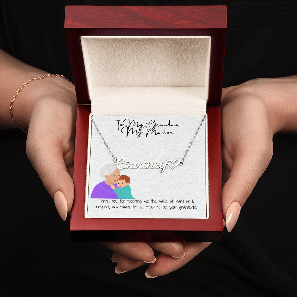Personalized Heart Name Necklace "A Love-Filled Gift for Grandma