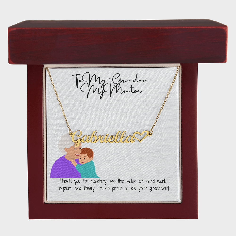 Personalized Heart Name Necklace "A Love-Filled Gift for Grandma