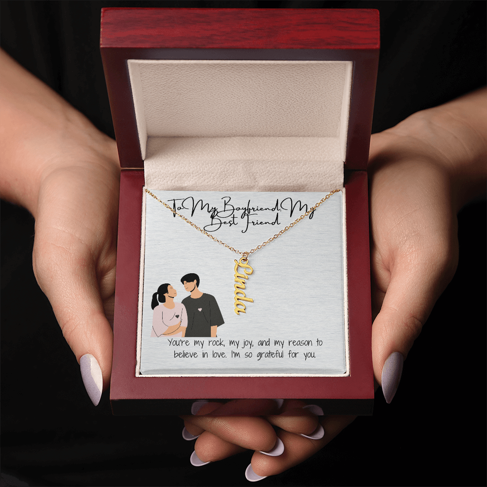 Bestfriend Boyfriend Vertical Name Necklace
