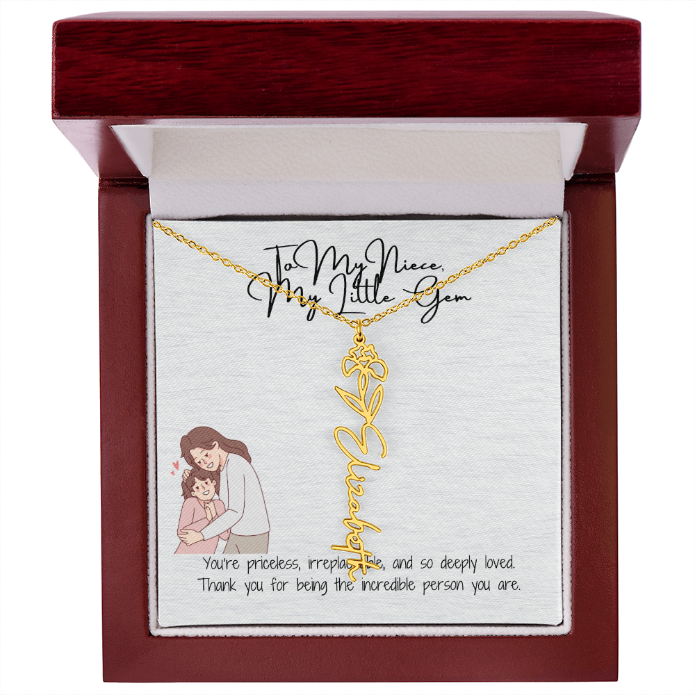 Little Gem Niece Flower Name Necklace