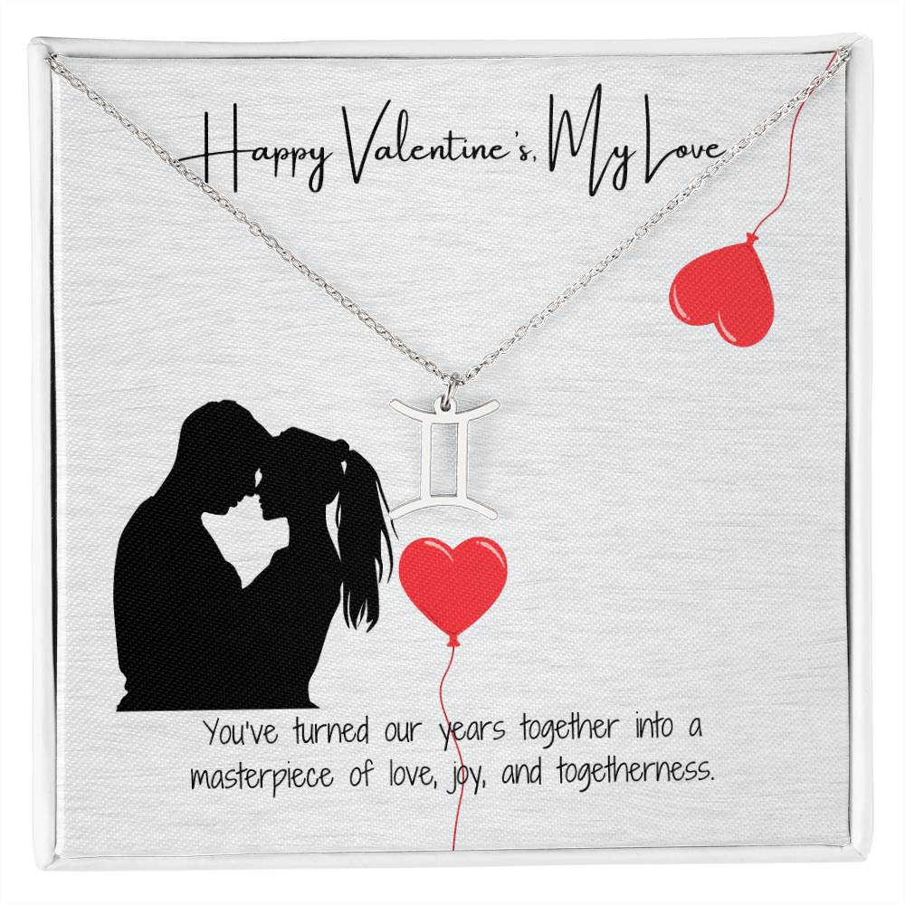 "My Love, Happy Valentine's Day" Elegant Pendant & Gift Card Set