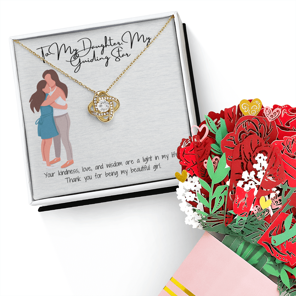 Unbreakable Connection Love Knot Necklace & Sweetest Devotion Flower Bouquet