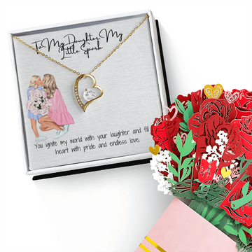 Timeless Love & Beauty Forever Love Necklace & Sweetest Devotion Flower Bouquet
