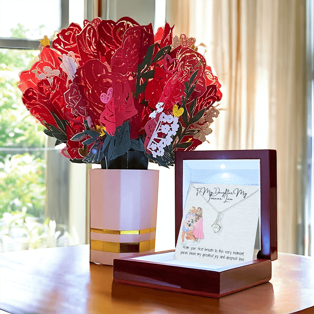 A Gift as Beautiful as She Is Alluring Beauty Necklace & Sweetest Devotion Flower Bouquet