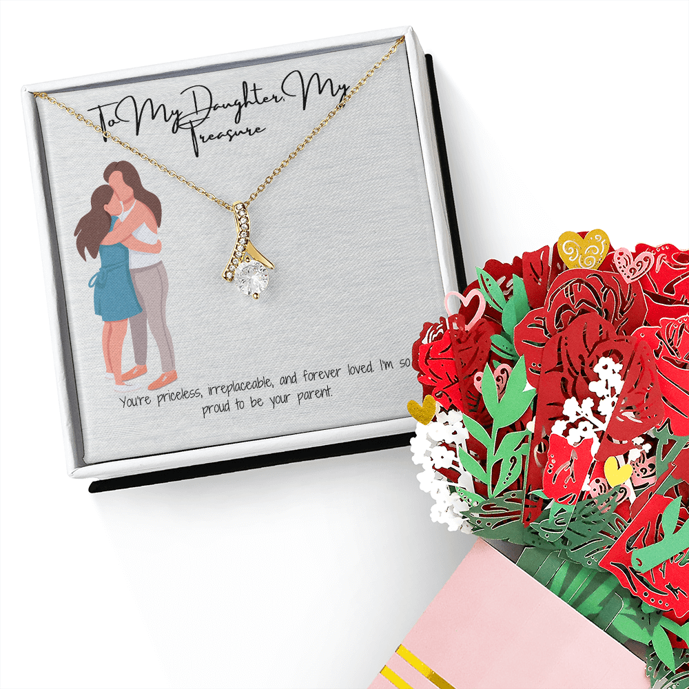 Radiant Love Alluring Beauty Necklace & Sweetest Devotion Flower Bouquet