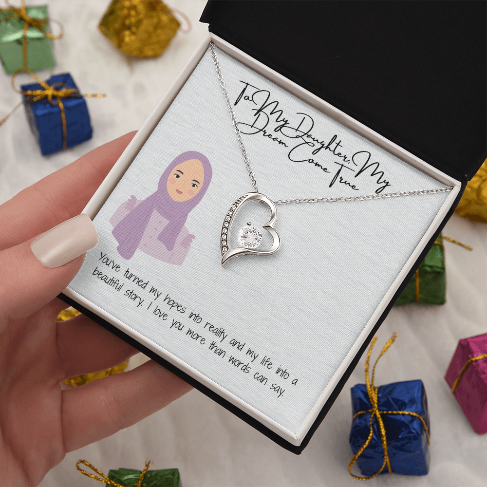 A Love That Stands the Test of Time Forever Love Necklace for My Hijabi Daughter