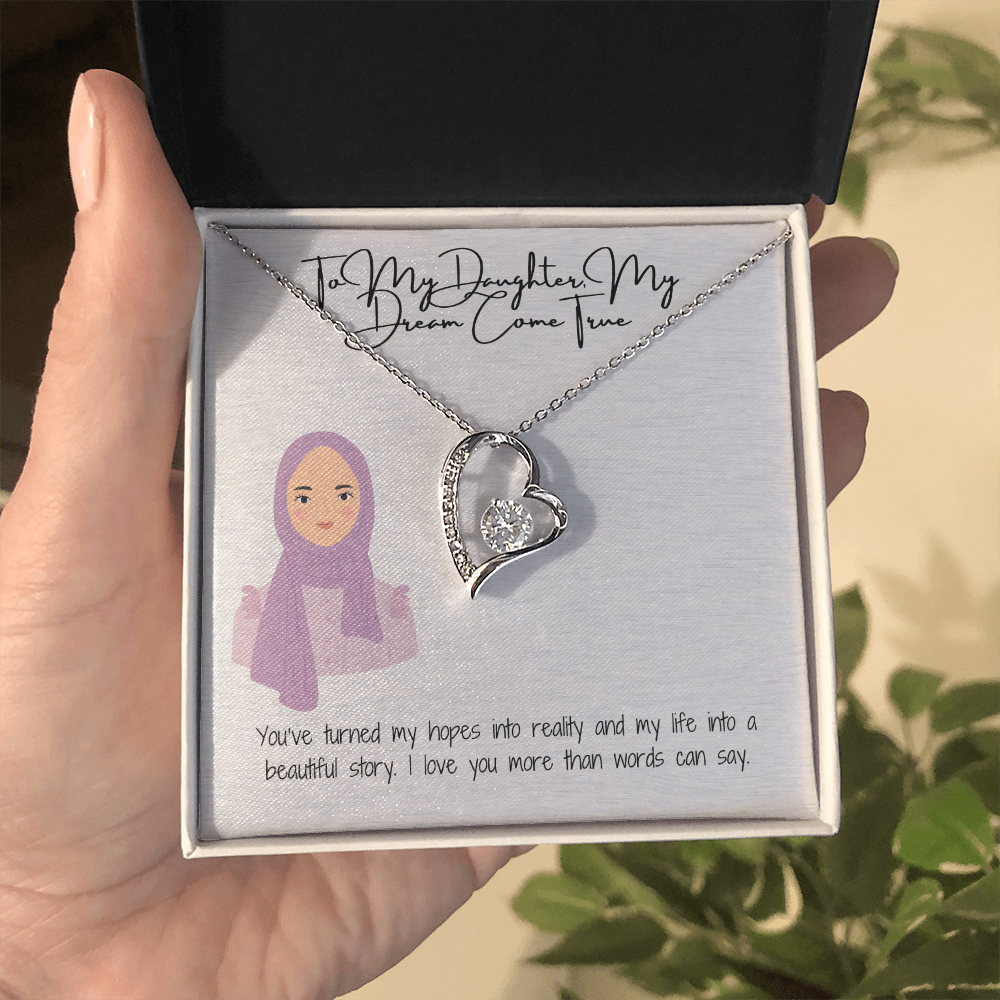 A Love That Stands the Test of Time Forever Love Necklace for My Hijabi Daughter