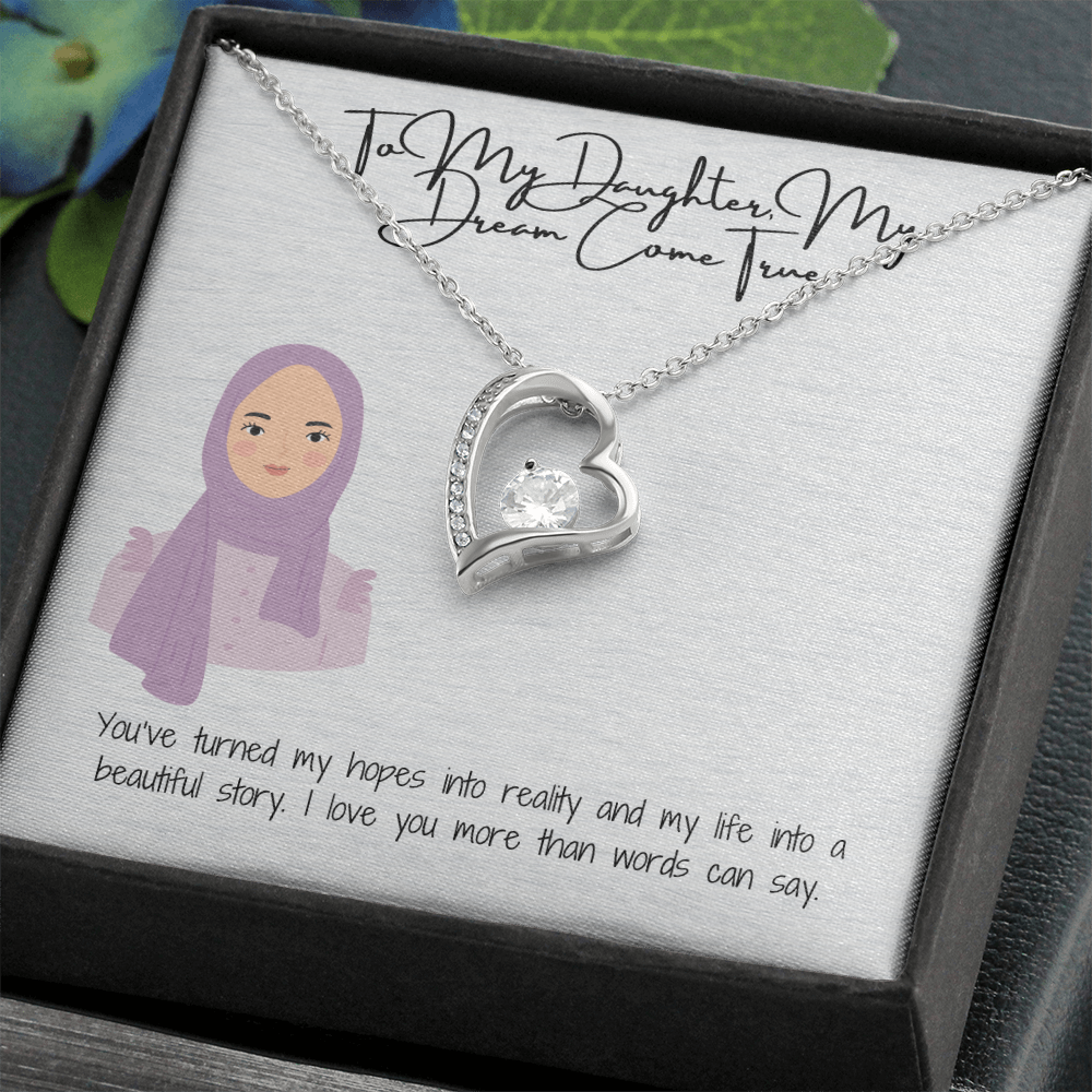 A Love That Stands the Test of Time Forever Love Necklace for My Hijabi Daughter