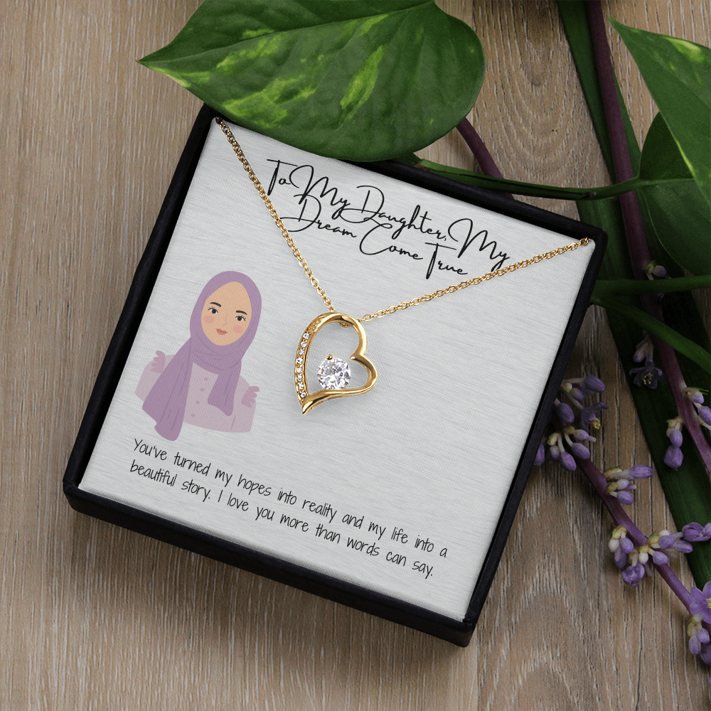 A Love That Stands the Test of Time Forever Love Necklace for My Hijabi Daughter