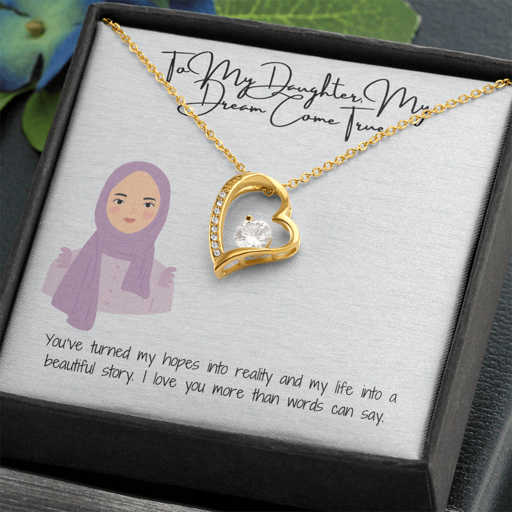 A Love That Stands the Test of Time Forever Love Necklace for My Hijabi Daughter