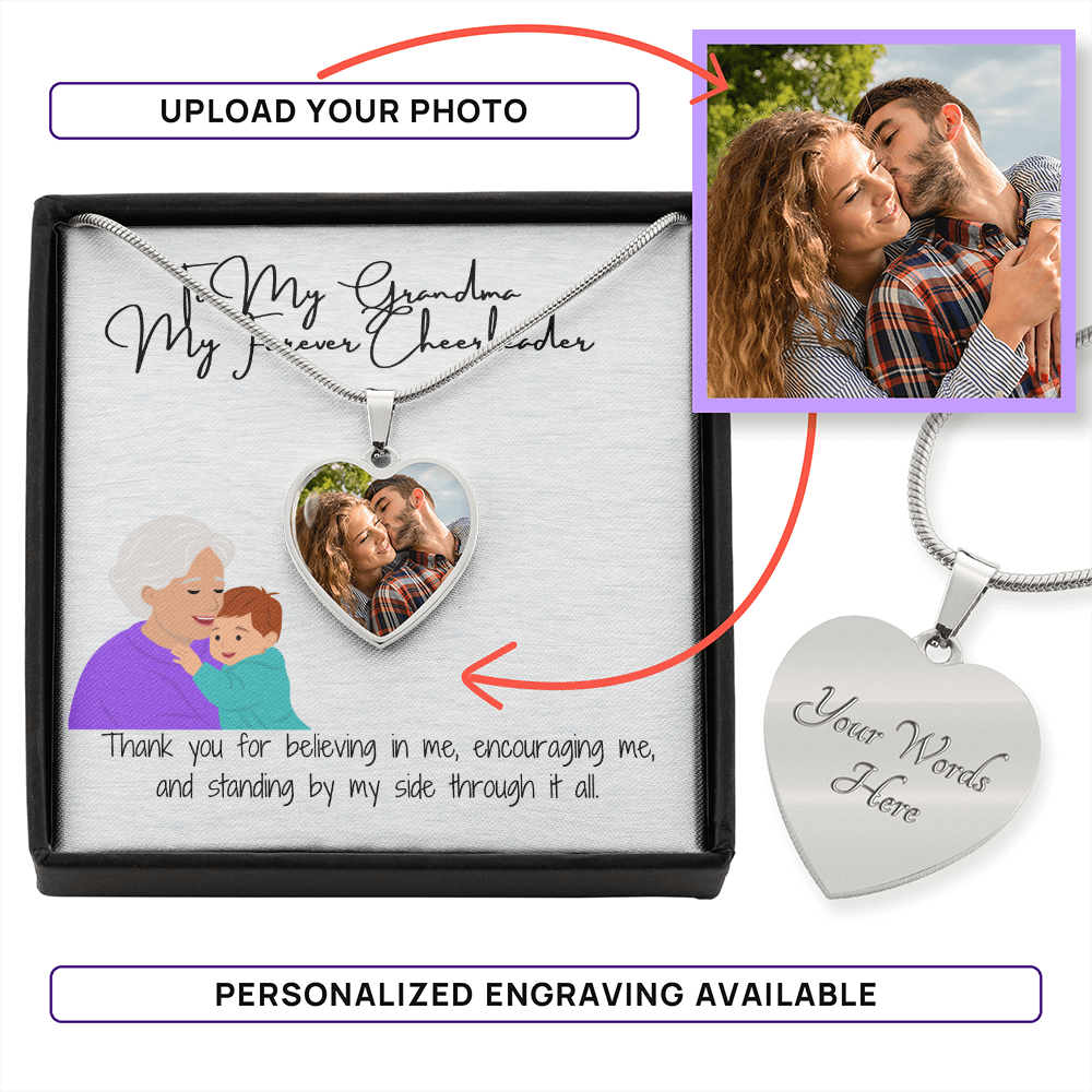 "A Heartfelt Gift" Personalized Heart Necklace for Grandma