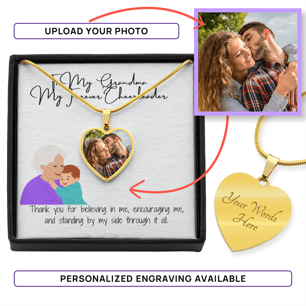 "A Heartfelt Gift" Personalized Heart Necklace for Grandma