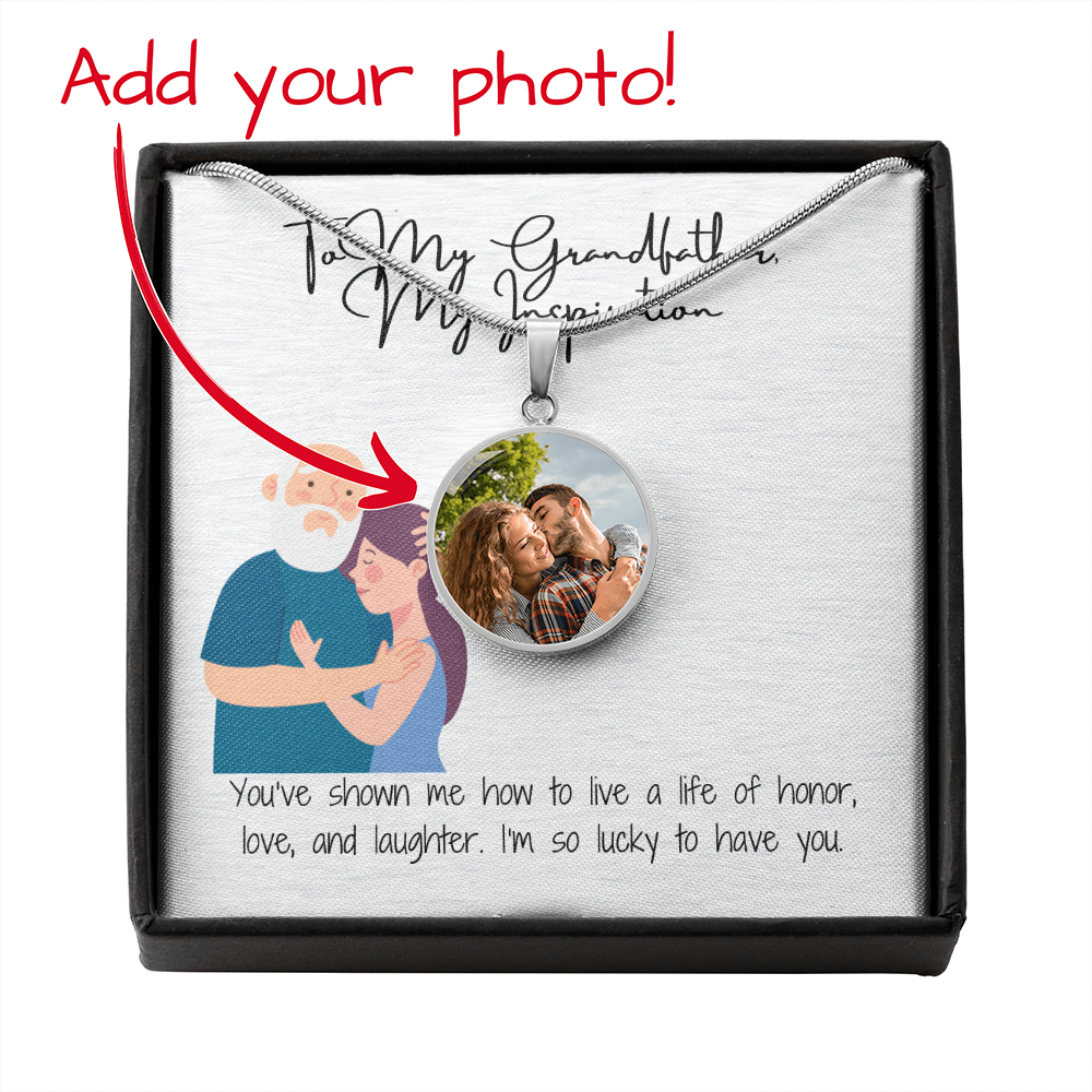 "To My Grandfather" Personalized Circle Necklace