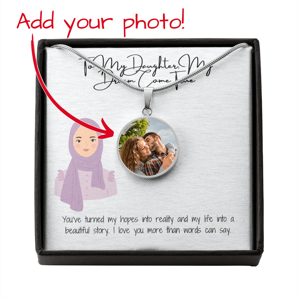 Eternal Love & Faith Custom Circle Necklace for My Hijabi Daughter