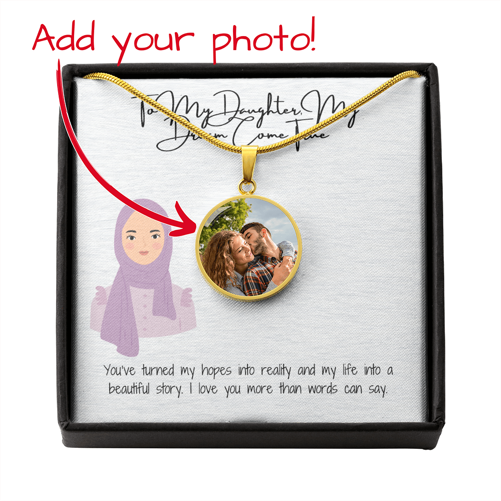Eternal Love & Faith Custom Circle Necklace for My Hijabi Daughter