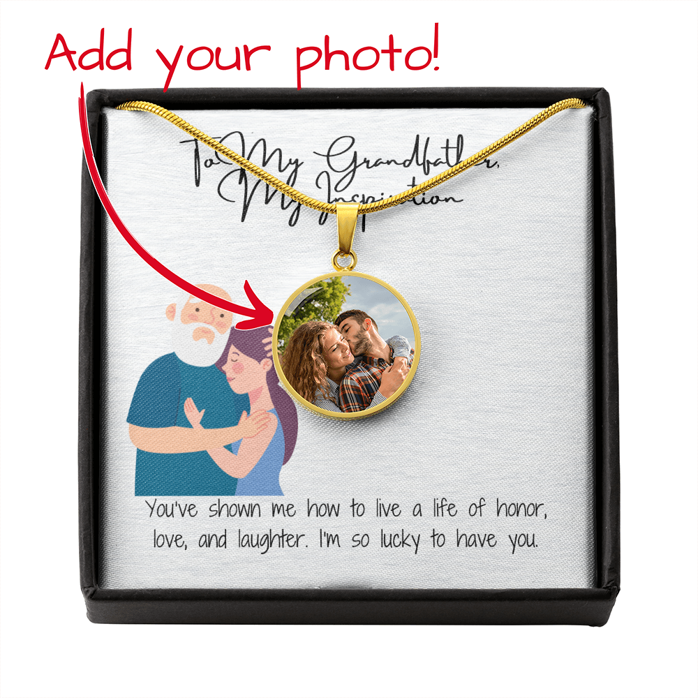 "To My Grandfather" Personalized Circle Necklace