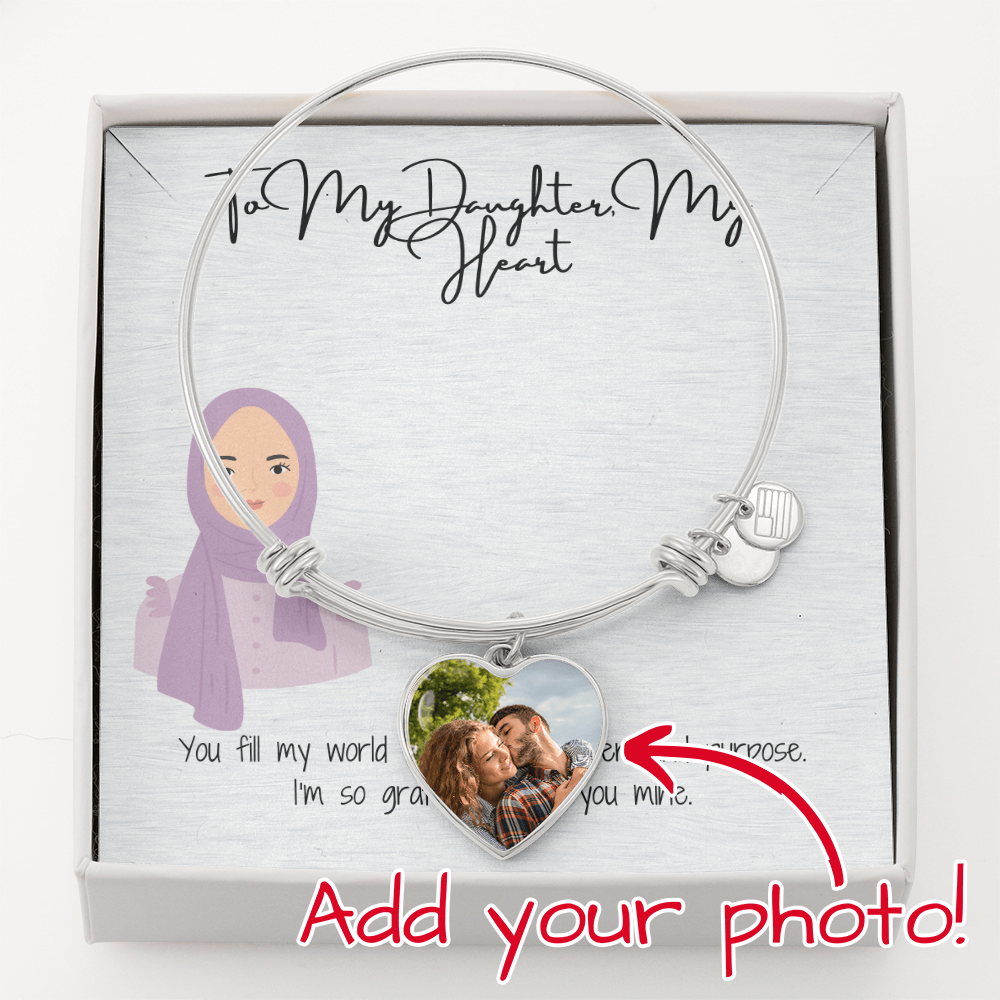 A Personalized Treasure Luxury Heart Bangle for My Hijabi Daughter
