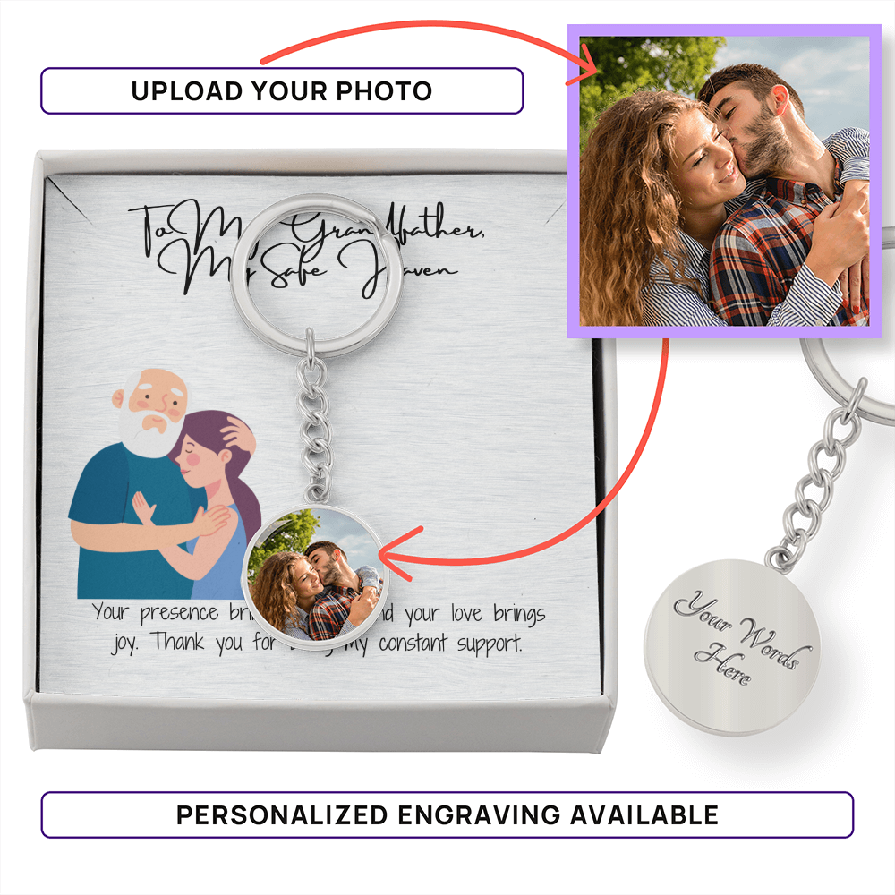 Buyer Upload Graphic Circle Keychain "Carry Your Love Everywhere"