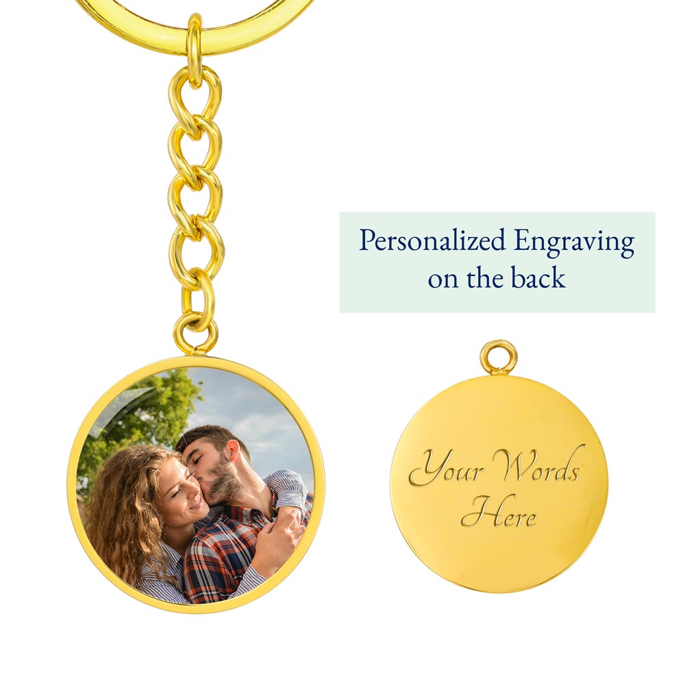 Buyer Upload Graphic Circle Keychain "Memories That Matter: To My Grandfather"