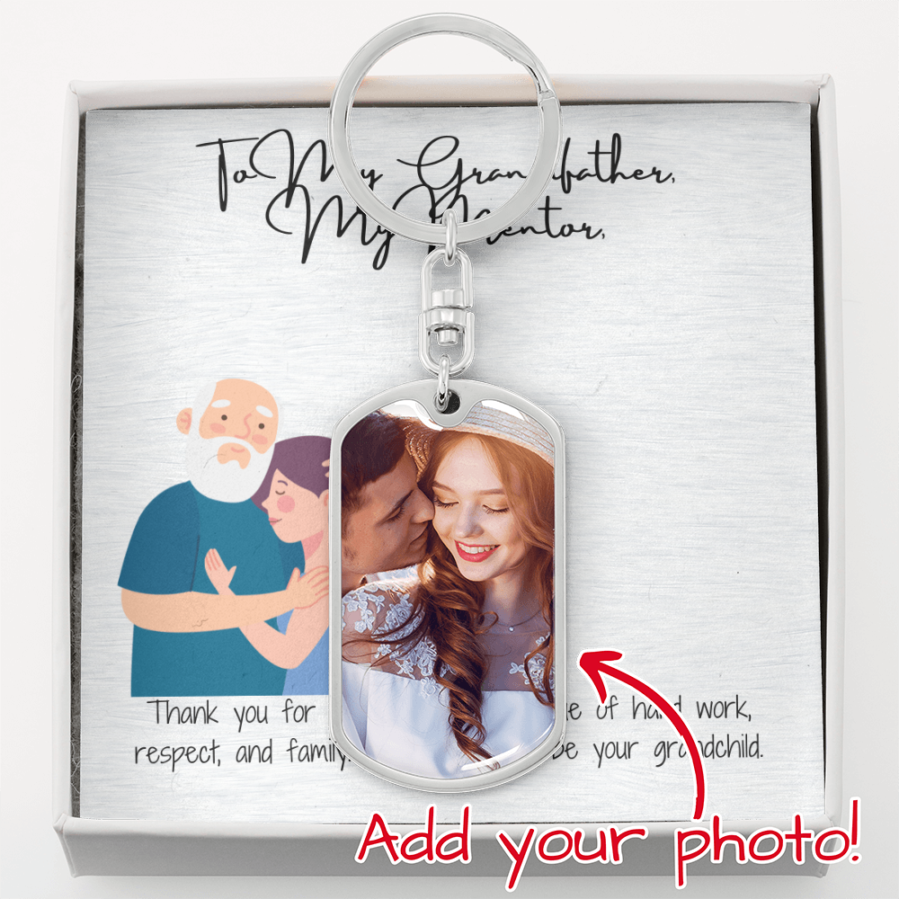 Graphic Dog Tag Keychain "A Token of Strength and Love"