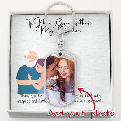 Graphic Dog Tag Keychain "A Token of Strength and Love"