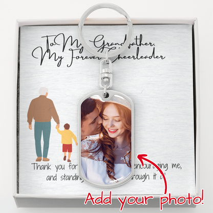 "Guiding Light: Engraved Dog Tag for Grandpa"