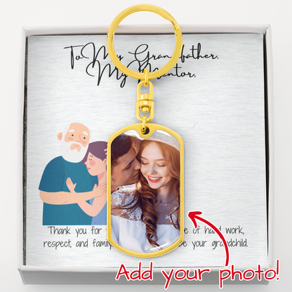 Graphic Dog Tag Keychain "A Token of Strength and Love"