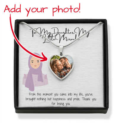 A Heart That Holds Memories  Personalized Heart Necklace for My Hijabi Daughter