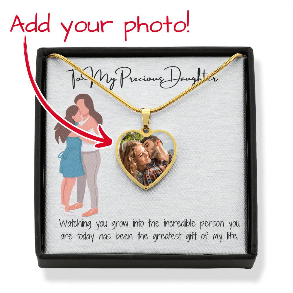 Heart Necklace with Custom Photo Upload
