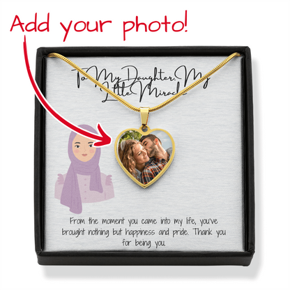 A Heart That Holds Memories  Personalized Heart Necklace for My Hijabi Daughter