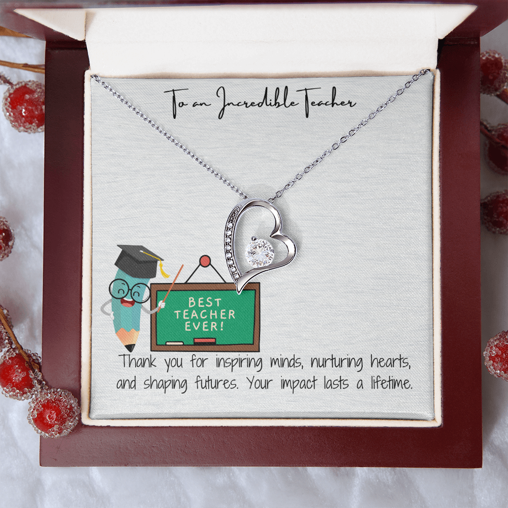 To My Teacher  Forever Love Necklace