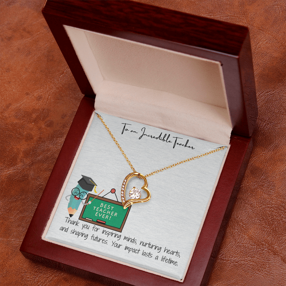 To My Teacher  Forever Love Necklace