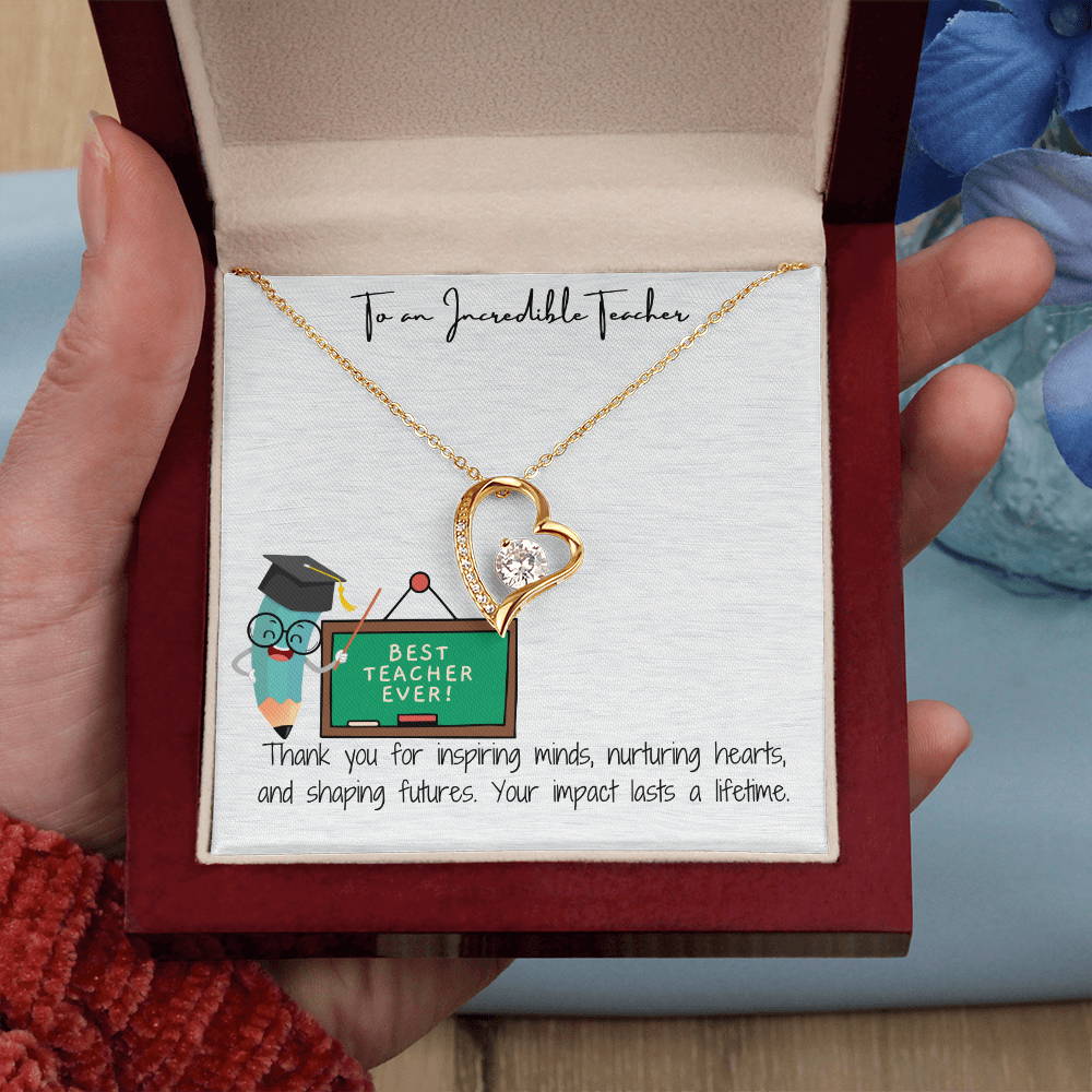To My Teacher  Forever Love Necklace