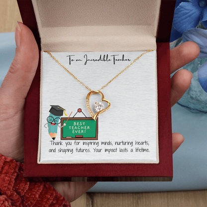 To My Teacher  Forever Love Necklace