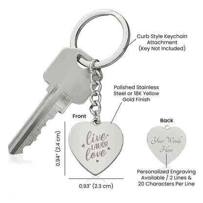 Custom Engraved Heart Keychain