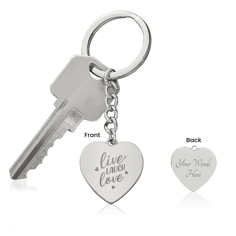 Custom Engraved Heart Keychain