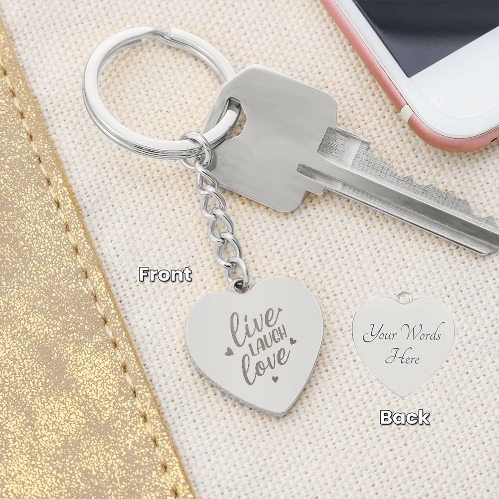 Custom Engraved Heart Keychain