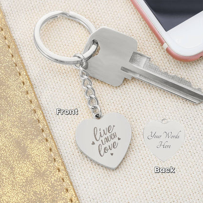 Custom Engraved Heart Keychain