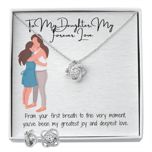 Forever Connected  Love Knot Necklace & Earring Set