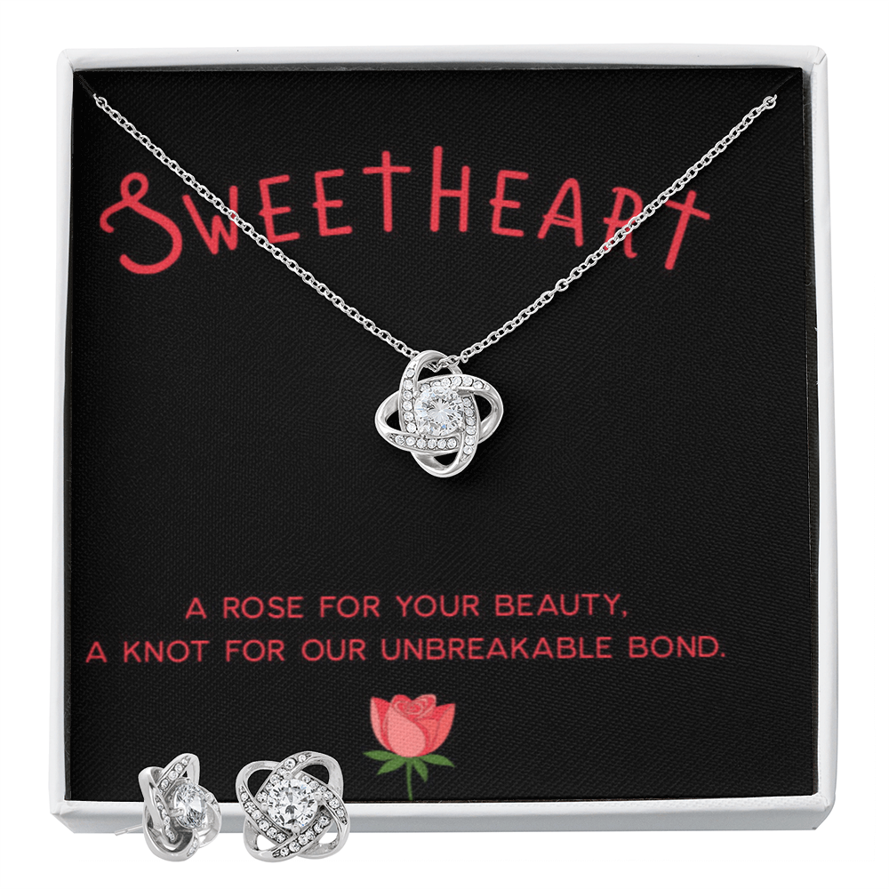 Love Knot Necklace & Earring Set